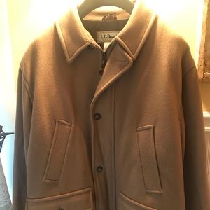 LL Bean mens wool coat like new .